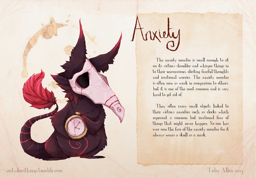 Artist Suffering From Anxiety Illustrates Mental Illnesses As Real Monsters