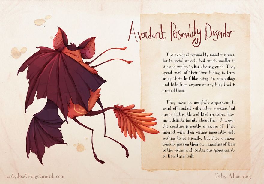 Artist Suffering From Anxiety Illustrates Mental Illnesses As Real Monsters Artist Suffering From Anxiety Illustrates Mental Illnesses As Real Monsters