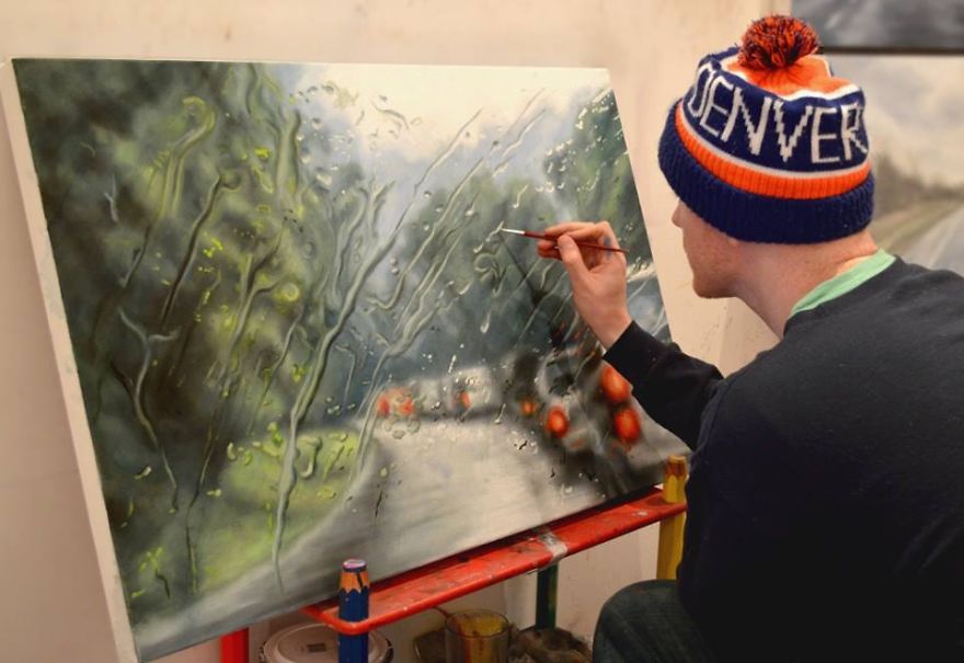 Rainscapes: My Rainy Windshield Paintings On Canvas Rainscapes: My Rainy Windshield Paintings On Canvas