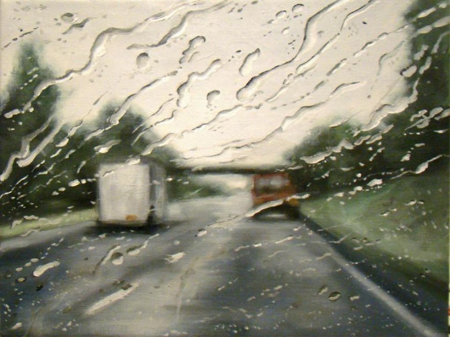 Rainscapes: My Rainy Windshield Paintings On Canvas Rainscapes: My Rainy Windshield Paintings On Canvas