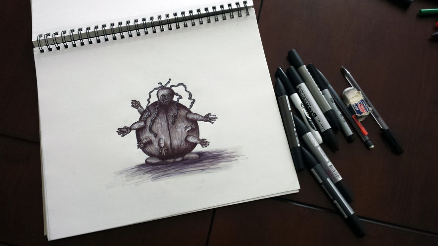 I Suffer From Anxiety And Nightmares, Drawing Monsters From My Dreams Helps Me Escape Them