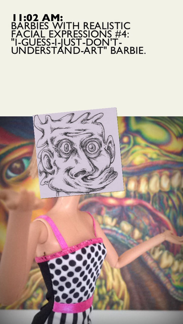 My Phone Series Shows Barbies With Their Real Expressions