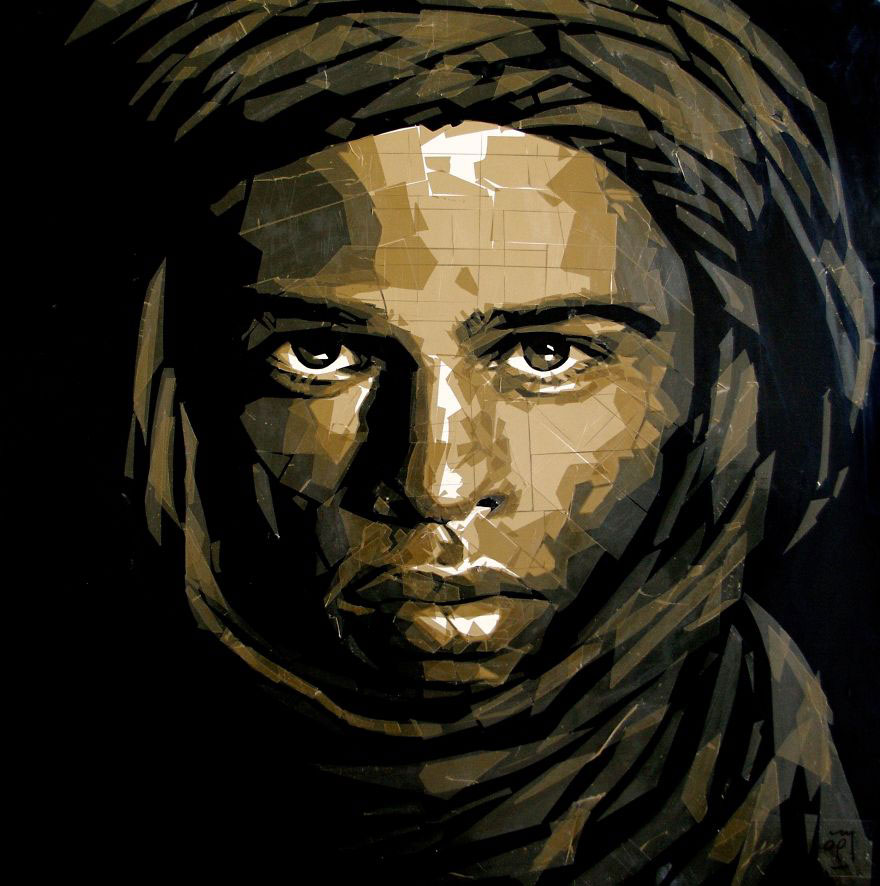 Artist Uses Packing Tape To Create Beautiful Portraits Of Moroccan People Artist Uses Packing Tape To Create Beautiful Portraits Of Moroccan People