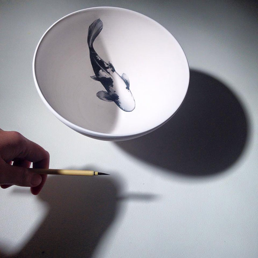 Inspired By Nature, I Paint Delicate Fish On Porcelain Inspired By Nature, I Paint Delicate Fish On Porcelain