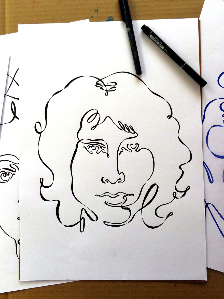 I Drew These Illustrations Using One Continuous Line