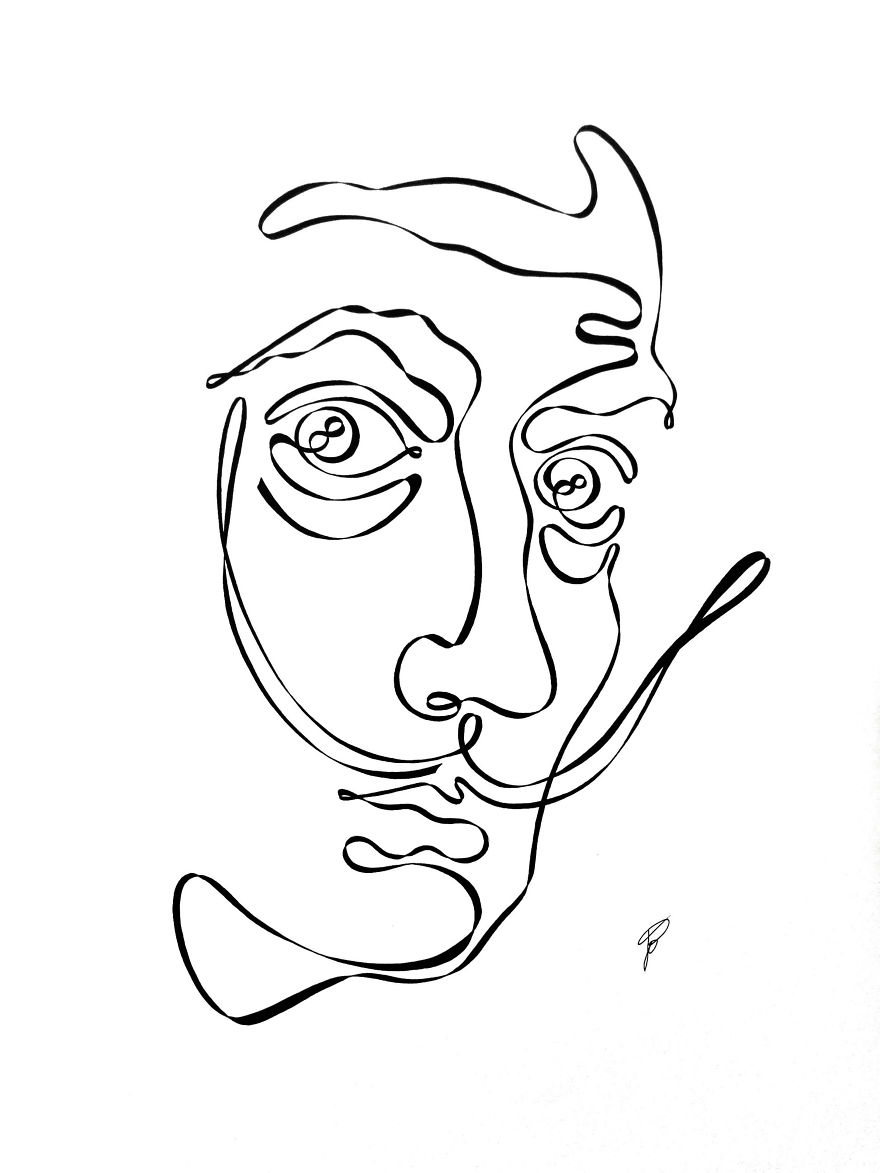 I Drew These Illustrations Using One Continuous Line