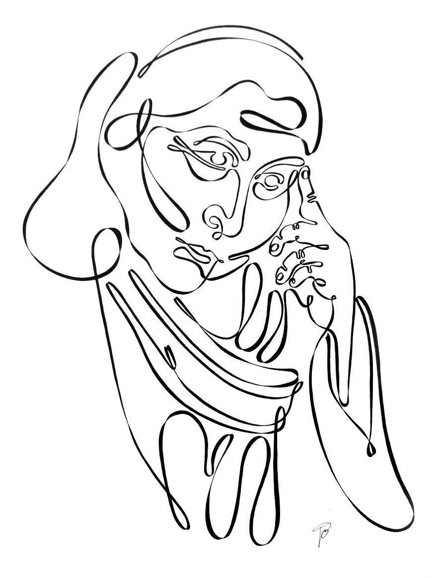 I Drew These Illustrations Using One Continuous Line