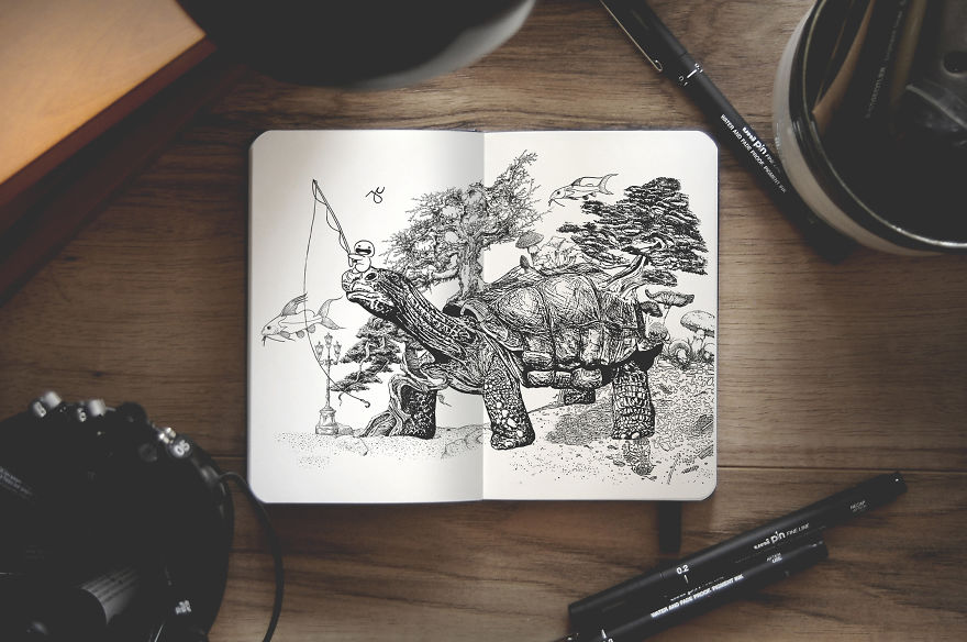 Surreal Creatures Bloom And Burst Across My Sketchbook