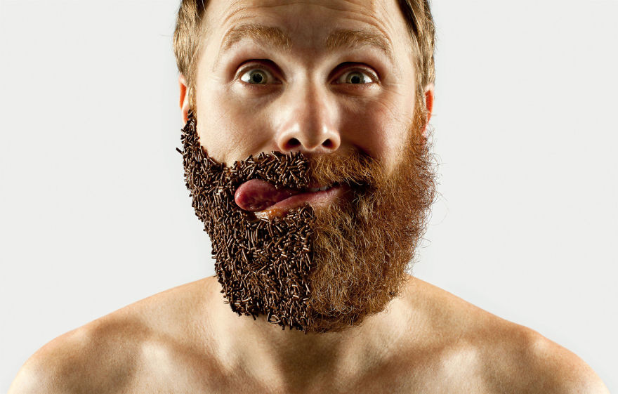 Artist Completes His Half-shaved Hipster Beard With Random Objects Artist Completes His Half-shaved Hipster Beard With Random Objects