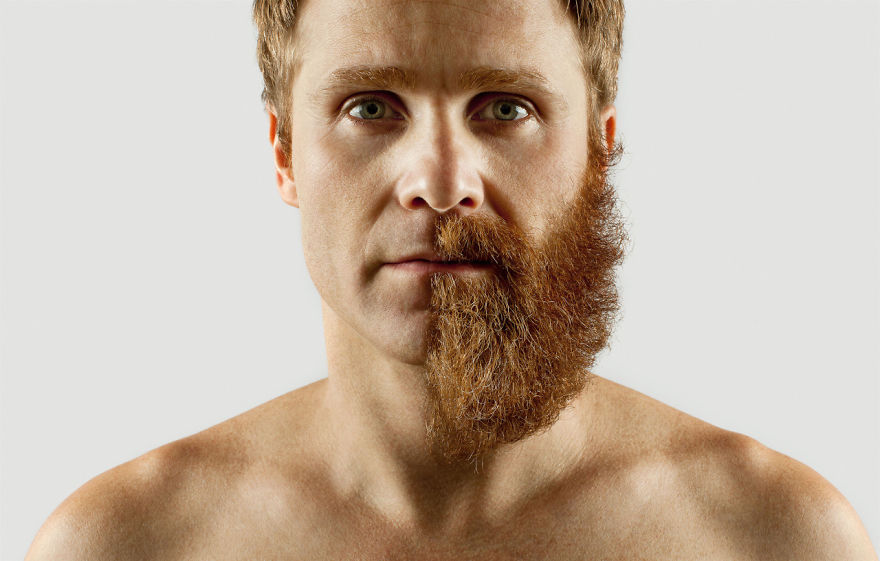 Artist Completes His Half-shaved Hipster Beard With Random Objects Artist Completes His Half-shaved Hipster Beard With Random Objects