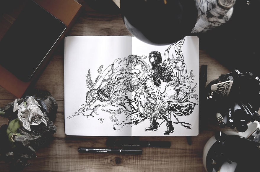 Surreal Creatures Bloom And Burst Across My Sketchbook Surreal Creatures Bloom And Burst Across My Sketchbook