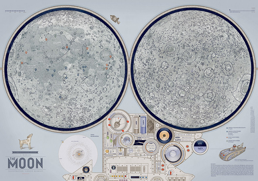 Hand-Drawn Maps Of Planets And Moons For Children