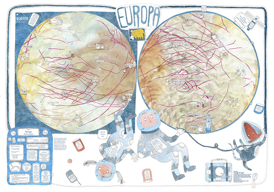 Hand-Drawn Maps Of Planets And Moons For Children Hand-Drawn Maps Of Planets And Moons For Children