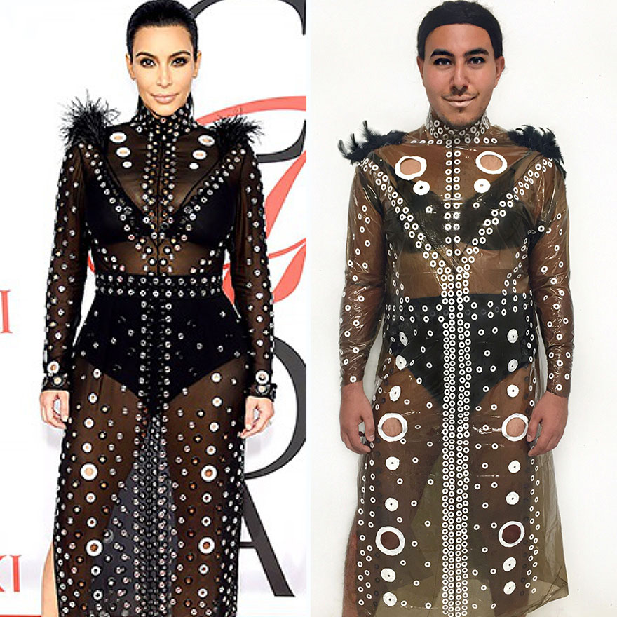 I Recreate Celebrity Fashion From Garbage Bags And Shower Curtains I Recreate Celebrity Fashion From Garbage Bags And Shower Curtains