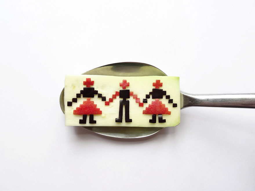 I Create Food Art Using Spoons As A Canvas