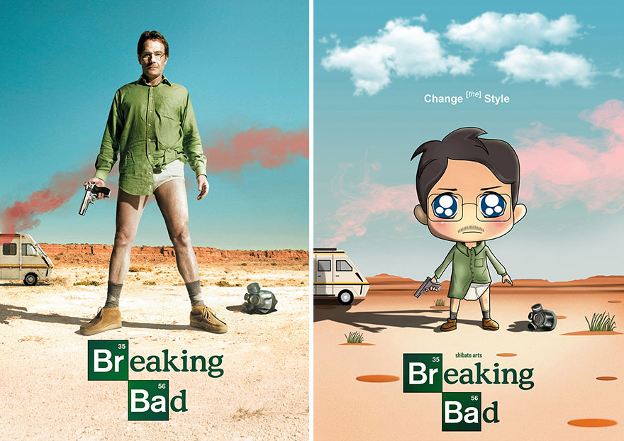 I Recreated Popular TV Series Posters Into Fun Illustrations