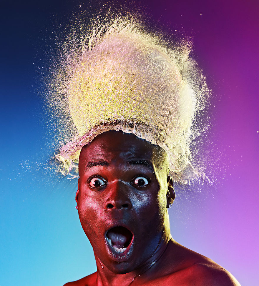 Incredible Water Wigs Done With Exploding Water Balloons Incredible Water Wigs Done With Exploding Water Balloons
