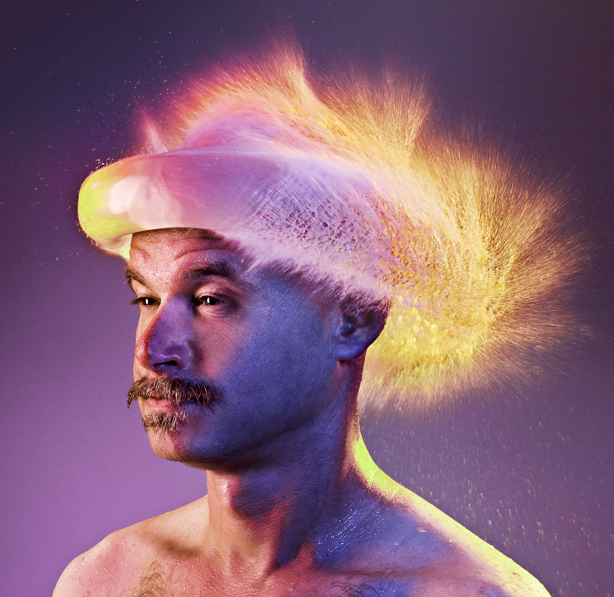 Incredible Water Wigs Done With Exploding Water Balloons Incredible Water Wigs Done With Exploding Water Balloons