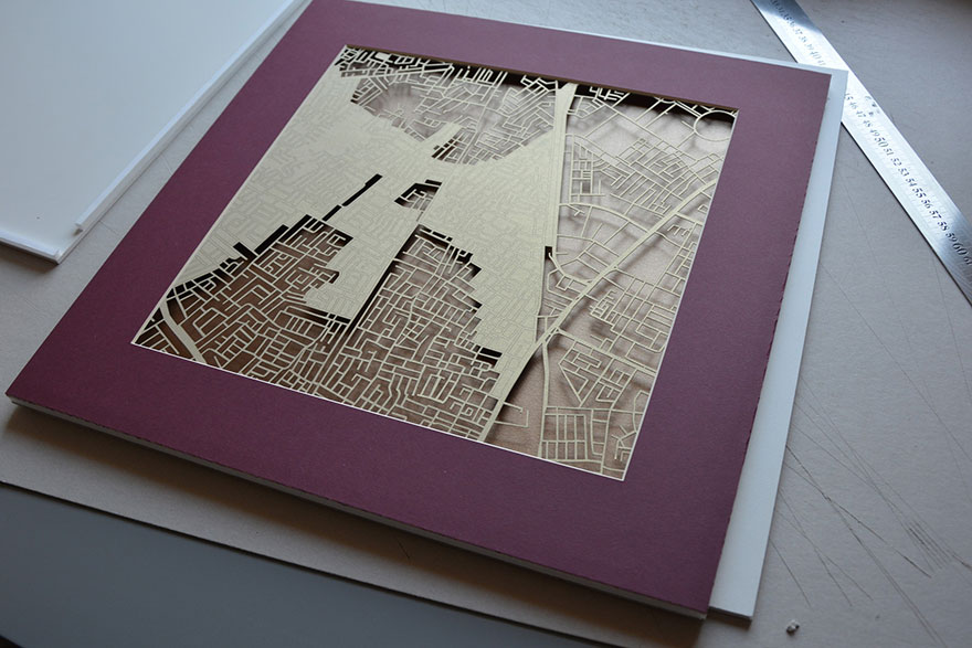 Lithuanian Artist Makes Incredibly Detailed Paper Cuts Of City Maps