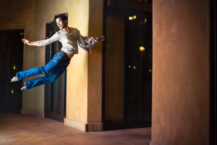 Ballet Dancer Masters Taking Self-Portraits While Floating In Mid-Air