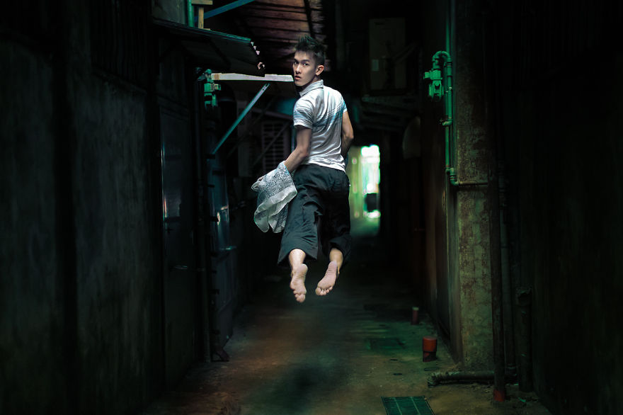 Ballet Dancer Masters Taking Self-Portraits While Floating In Mid-Air