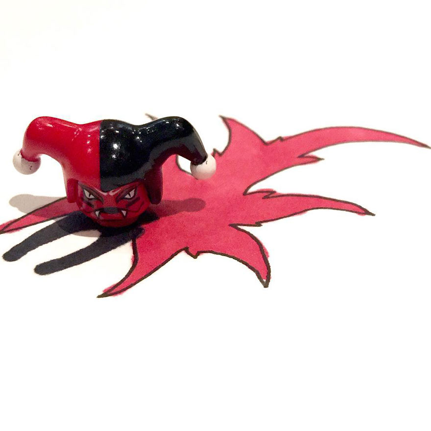 My Mate And His Son Make These Wicked Images By Drawing Bodies To Lego Heads