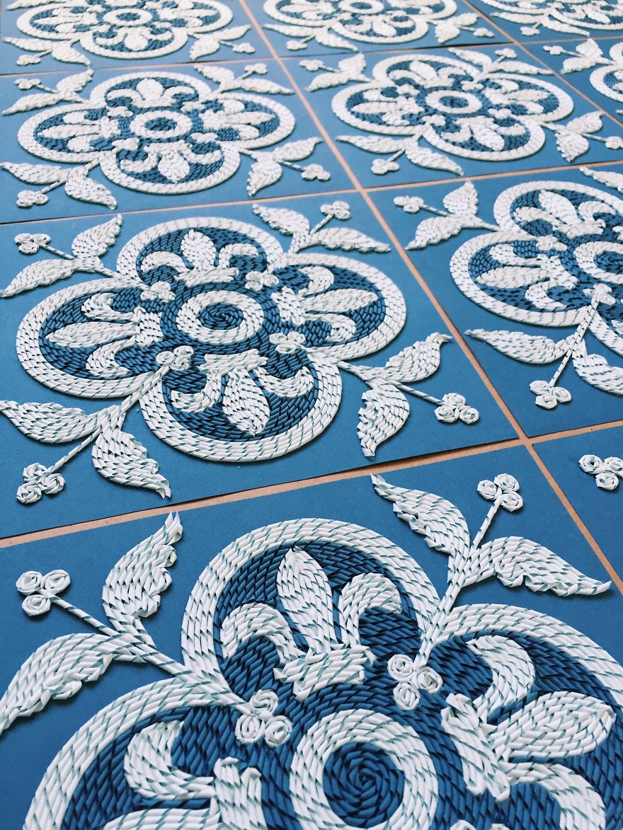 I Hand Cut Thousands Of Paper Strips To Make Paper Carpets I Hand Cut Thousands Of Paper Strips To Make Paper Carpets