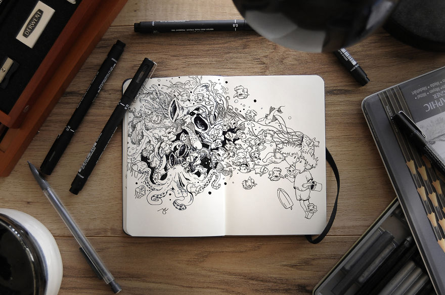 Surreal Creatures Bloom And Burst Across My Sketchbook Surreal Creatures Bloom And Burst Across My Sketchbook