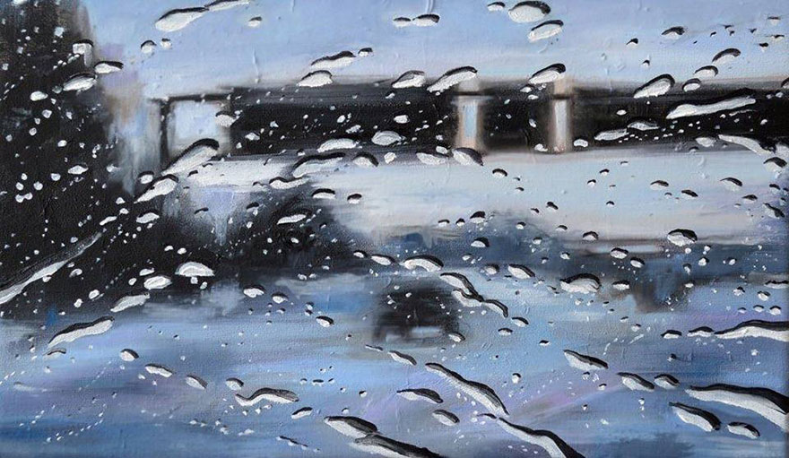 Rainscapes: My Rainy Windshield Paintings On Canvas Rainscapes: My Rainy Windshield Paintings On Canvas