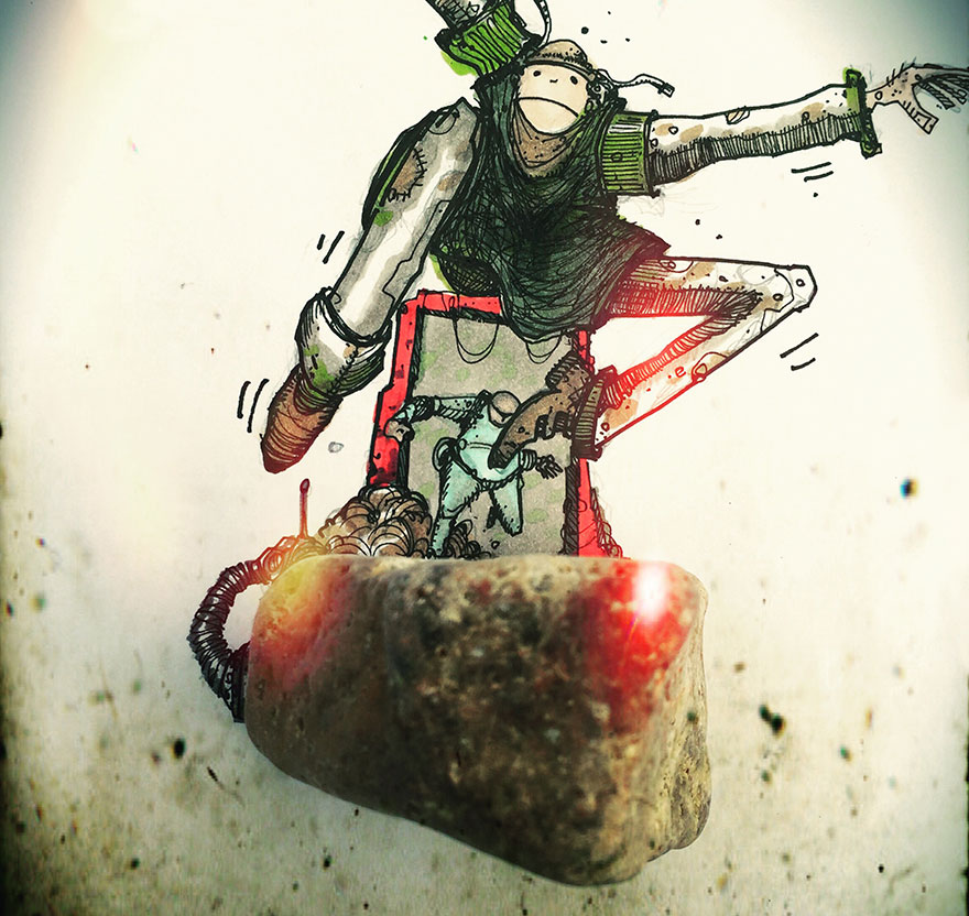 I Use Real Stones From The Sea To Complete My Doodles