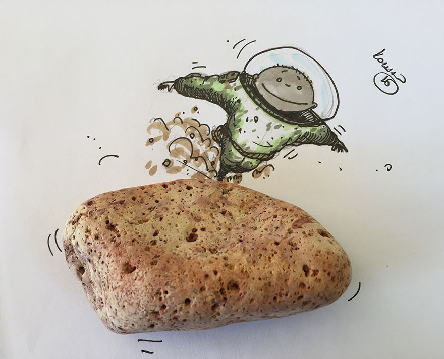 I Use Real Stones From The Sea To Complete My Doodles