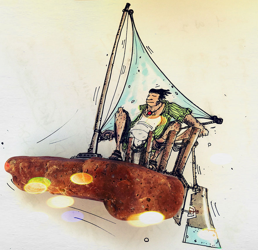 I Use Real Stones From The Sea To Complete My Doodles