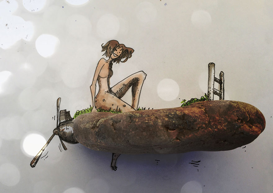 I Use Real Stones From The Sea To Complete My Doodles