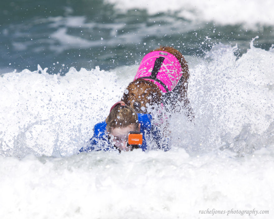 Two Sisters With Same Terminal Illness Catch Waves With My Surfing Dog