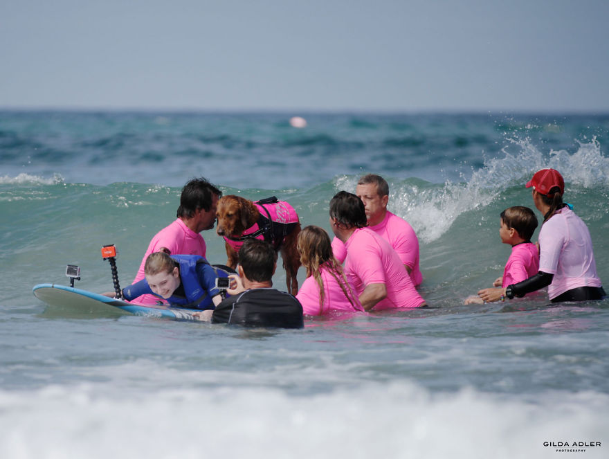 Two Sisters With Same Terminal Illness Catch Waves With My Surfing Dog