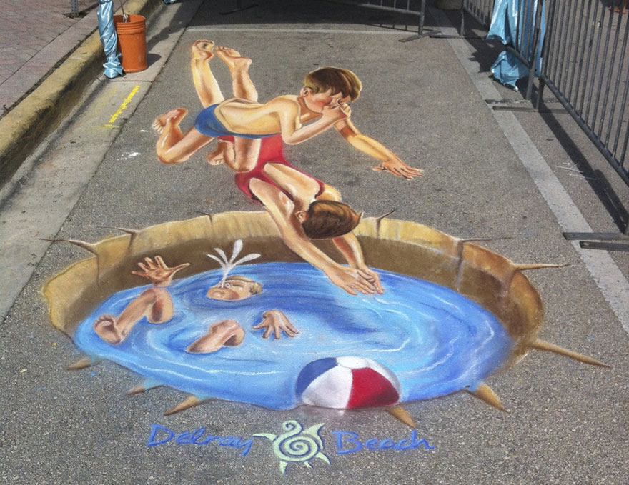 After I Was Laid Off At Age 45, I Became A 3D Street Artist After I Was Laid Off At Age 45, I Became A 3D Street Artist