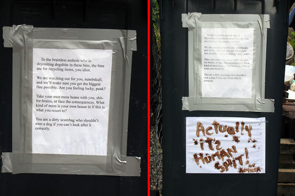 Wheelie Wars: A Warning To An Irresponsible Dog Owner, And The Reply That Appeared Next Day!