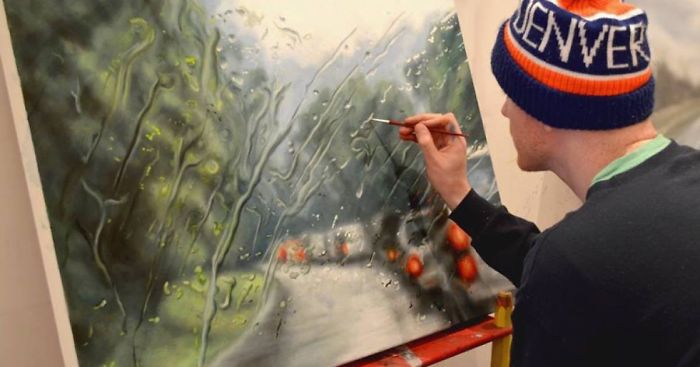 Rainscapes: My Rainy Windshield Paintings On Canvas