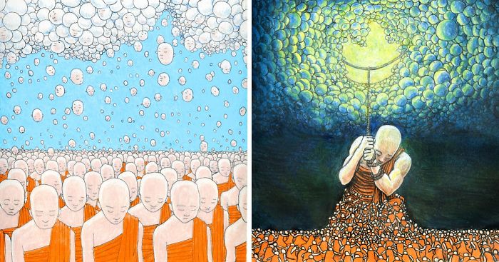 I Talk About Life By Drawing Buddha, Robots, & Outer Space