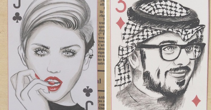 I Really Wanted To Do Something Different So I Used Playing Cards As A Canvas For My Art