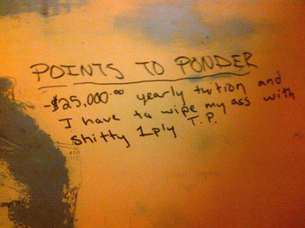 So This Is On A Bathroom Stall At School