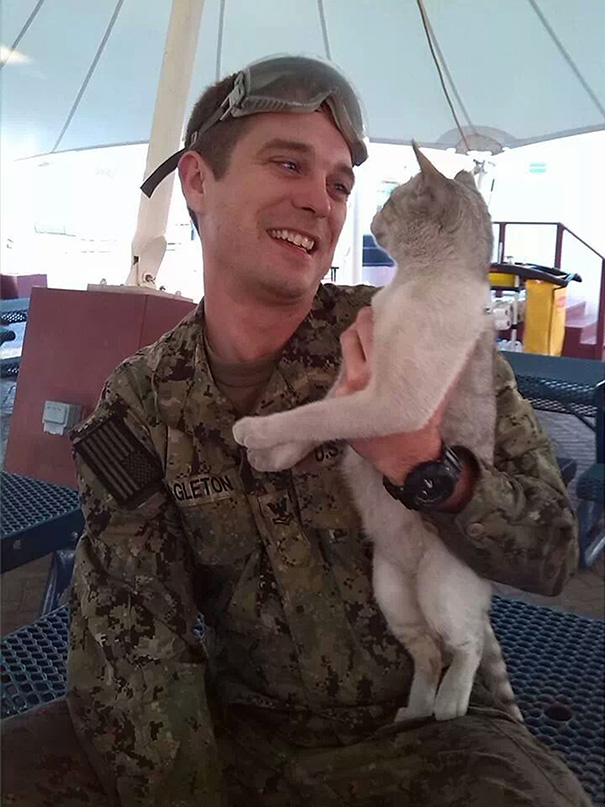 Soldier With A Cat