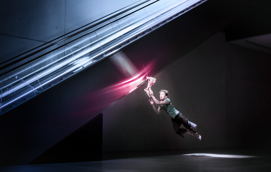 Ballet Dancer Masters Taking Self-Portraits While Floating In Mid-Air