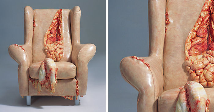 Disturbing Insides Of Leather Objects By Chinese Sculptor