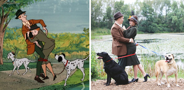 Couple Recreates ‘101 Dalmatians’ Intro For Their Engagement Photoshoot