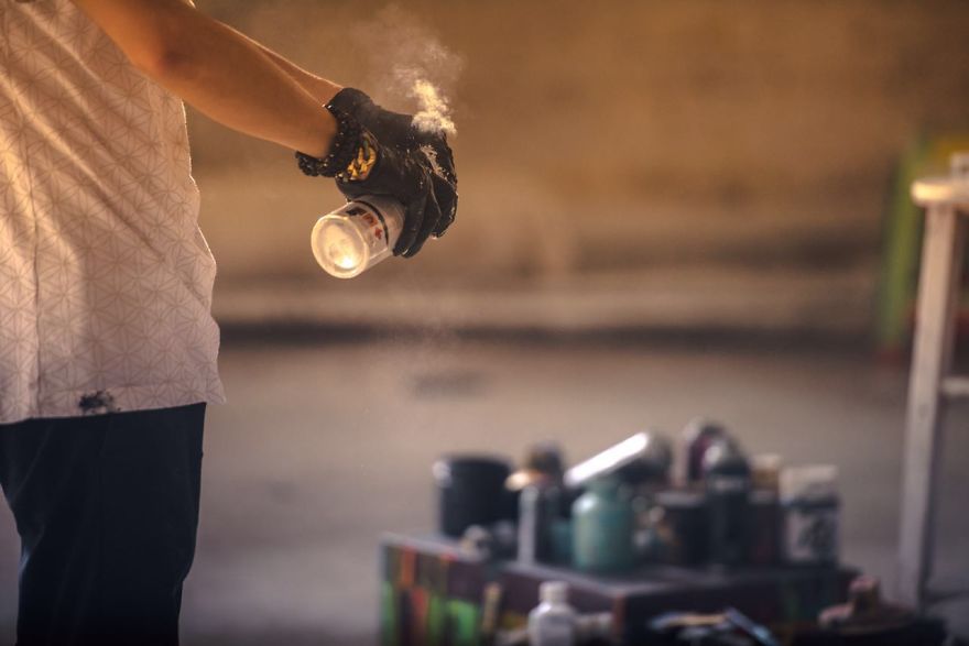 Splattered-Ink Tiger That I Created Through Chaos