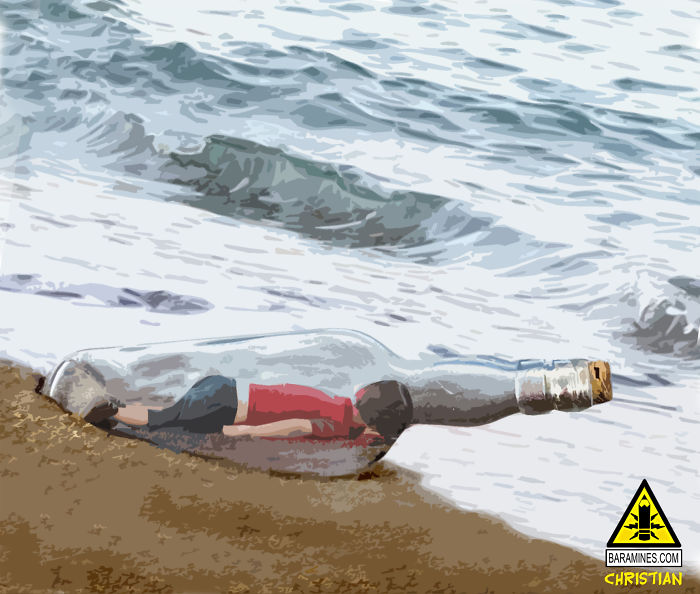 Aylan, 3 Ans Et Sa Bouteille à La Mer ... Http://www.bar-a-mines.com/category/dessins-dactu/