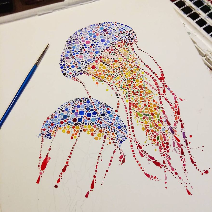 Dotted Animals That I Created From Hundreds Of Dots Dotted Animals That I Created From Hundreds Of Dots