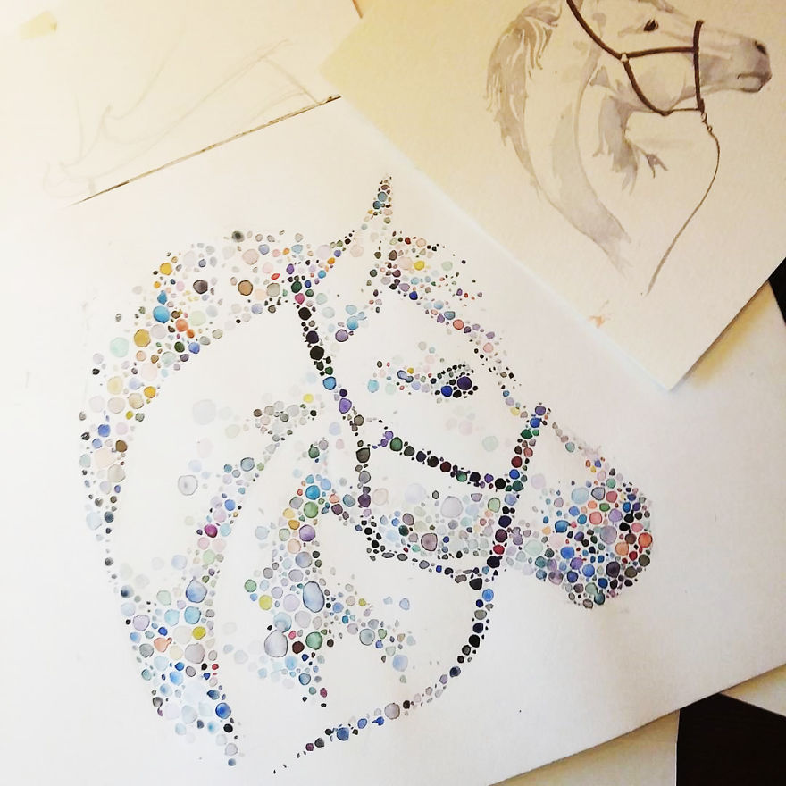 Dotted Animals That I Created From Hundreds Of Dots