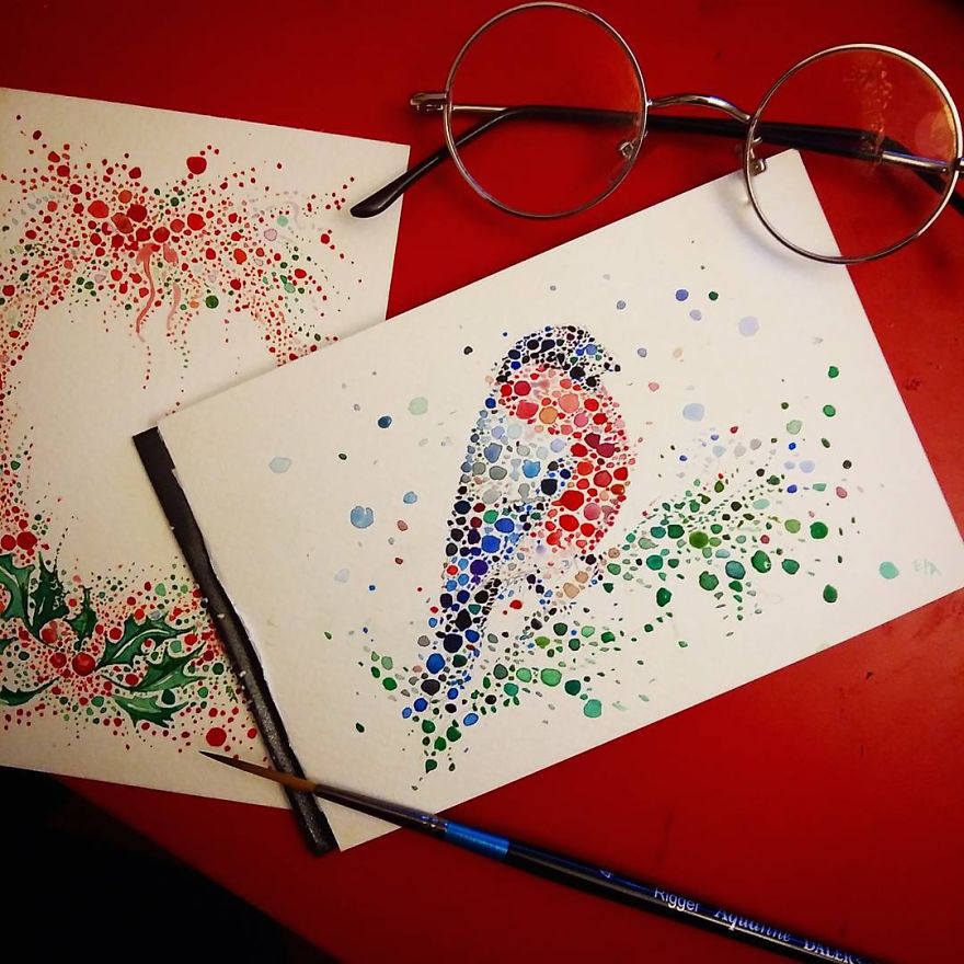 Dotted Animals That I Created From Hundreds Of Dots